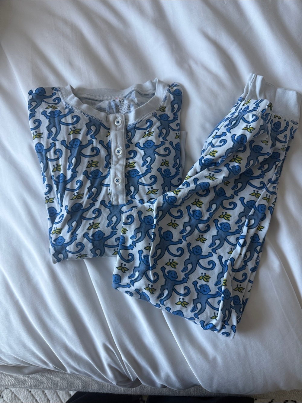 Roller Rabbit Blue Monkey Print Kids Pajama Set